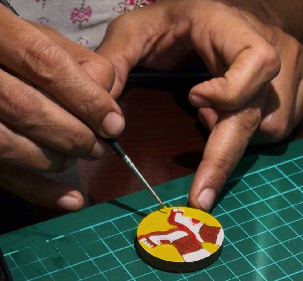 Miniature Painting on a circle MDF board image 1